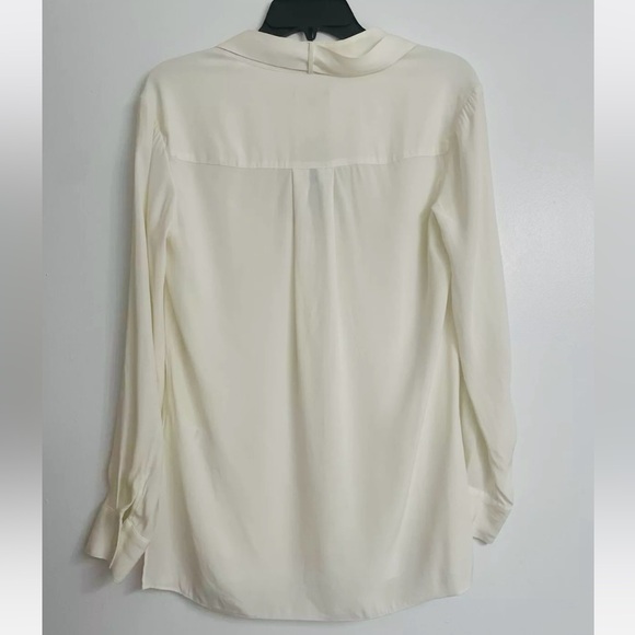 Rachel Zoe SILK Elegant Removable tie,Long Sleeve Cream /White Blouse  $325 S M - Picture 4 of 10
